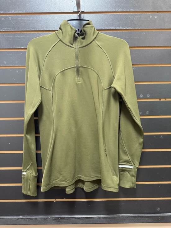 lululemon athletica Tops - Lululemon Olive Green 1/4 Zip Athletic Top Size 8 Fitted